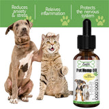 GPGP 20ML Natural Pet H emp Oil Herbs Essential Oil for Dogs Cat Anxiety Relief Improve Immunity Pain Pet hair Care Oil