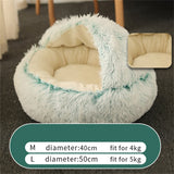 Dog Bed Round Plush Cat Warm Bed House Soft Long Plush Pet Dog Bed For Small Dogs Cat Nest 2 In 1 Cat Bed Cushion Sleeping Sofa