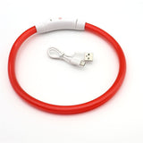Cuttable Led Dog Collar USB Charging Glowing Ring Night Safety Avoid Car Accident Flashing Luminous Long Necklace