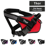 Pet Dog Harness With Handle Reflective Adjustable Customized Dog Tags Personalized Vest ID Patch Outdoor Walking Dog Supplies