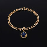 S-L Chic Crystal Pendant Pet Collar Fashion Holiday Party Collars For Pets Gold Color Chain Cats Puppy Dogs Supplies Accessories