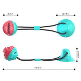 Silicon Pet Dog Toys Suction Cup Tug Dogs Chewing Push Ball Toy Pet Tooth Cleaning Dog Toothbrush for Puppy large Dog Biting Toy