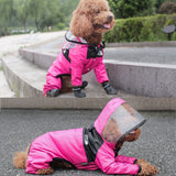 Pet Dog Raincoat Transparent Hooded Jumpsuit Dogs Waterproof Coat Water Resistant Clothes for Dogs Cats Jacket Pet Supplies