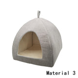 Dropshipping Foldable 2-in-1 Cat Bed Indoor Kitten Tent House Warm For Small Pet Pad Dog Nest  Cave Sleeping Cozy Plush Mat