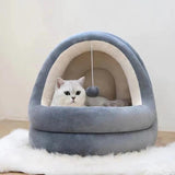 Enclosed Warm Cat Bed For Portable Pet House  Kittens Basket Cushion Pillow Mat Tent Puppy Nest Cave Cats Beds Cat Accessories