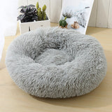Rownfur Soft Dog Bed Washable Long Plush Pet Bed Round Dog House For Little Medium Large Pets Cat Round Kennel  Sleeping Bag
