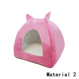 Dropshipping Foldable 2-in-1 Cat Bed Indoor Kitten Tent House Warm For Small Pet Pad Dog Nest  Cave Sleeping Cozy Plush Mat