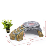 Reptile Shelter Hiding Cave Small Critter Cavern Turtle Basking Ledges Shale Step Ledge for Reptiles Amphibians Terrarium Decor