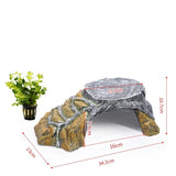Reptile Shelter Hiding Cave Small Critter Cavern Turtle Basking Ledges Shale Step Ledge for Reptiles Amphibians Terrarium Decor