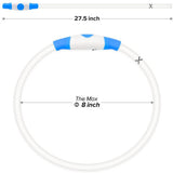 Cuttable Led Dog Collar USB Charging Glowing Ring Night Safety Avoid Car Accident Flashing Luminous Long Necklace