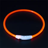 Cuttable Led Dog Collar USB Charging Glowing Ring Night Safety Avoid Car Accident Flashing Luminous Long Necklace