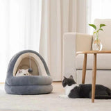 Enclosed Warm Cat Bed For Portable Pet House  Kittens Basket Cushion Pillow Mat Tent Puppy Nest Cave Cats Beds Cat Accessories