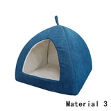 Dropshipping Foldable 2-in-1 Cat Bed Indoor Kitten Tent House Warm For Small Pet Pad Dog Nest  Cave Sleeping Cozy Plush Mat