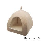 Dropshipping Foldable 2-in-1 Cat Bed Indoor Kitten Tent House Warm For Small Pet Pad Dog Nest  Cave Sleeping Cozy Plush Mat
