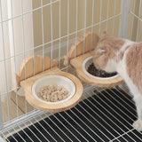 Cat Ceramic Bowl Dog Food Bowl Pet Wire Cage Removable Feeder Crate Feeding Crock Water Dish for Puppy Rabbit