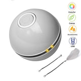Smart Cat Interactive Toy Colorful LED Self Rotating Ball With Catnip Bell and Feather Toys USB Rechargeable Cat Kitten Ball Toy