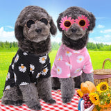2020 New Fashion Flower Dog Hoodies Spring Summer Printed Dog Sweatshirt Soft Cotton Puppy Vest T-shirt Cat Dog Clothes