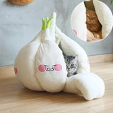 Pet Garlic House Bed Warm Fun Cat Litter Couch Cozy Comfortable Nest  Semi-Enclosed Cushion Dog Cat Accessories Kennel