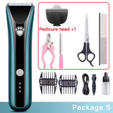 Professional Pet Hair Clipper Dog Electric Clippers Animal Grooming Clippers Cat Cutter Shaver Set IPX7 Waterproof Rechargeable