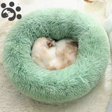 Fluffy Plush Cat Bed House Mat Beds for Cats Pet Products Super Soft Warm Long Plush Round Cat Dog Beds Houses for Cats Puppy