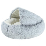 Dog Bed Round Plush Cat Warm Bed House Soft Long Plush Pet Dog Bed For Small Dogs Cat Nest 2 In 1 Cat Bed Cushion Sleeping Sofa