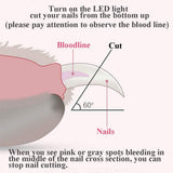 Professional LED Light Dog and Cat Nail Clipper Pet Cat Cutter Cutting Machine Beauty Scissors Animal Cat Locks Pet Nail Trimmer
