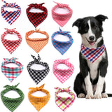 1pcs Dog scarf Plaid Style Puppy Cat Dog Bandana/Bibs Cotton Washable Bandana Dog Accessories for Small Dog Grooming Products