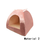 Dropshipping Foldable 2-in-1 Cat Bed Indoor Kitten Tent House Warm For Small Pet Pad Dog Nest  Cave Sleeping Cozy Plush Mat