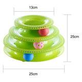 3 Levels Cat Pet Toy Cat Toys Intelligence Triple Play Disc Cat Toy Balls Cat Crazy Ball Disk Interactive Toy for IQ Traning