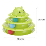 3 Levels Cat Pet Toy Cat Toys Intelligence Triple Play Disc Cat Toy Balls Cat Crazy Ball Disk Interactive Toy for IQ Traning