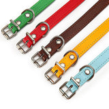 Leather Dog Collar for Small Large Dogs Puppy Leash Solid Adjustable Dogs Collars for Cat Necklace Pet Dog Accessories MP0056