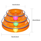 3 Levels Cat Pet Toy Cat Toys Intelligence Triple Play Disc Cat Toy Balls Cat Crazy Ball Disk Interactive Toy for IQ Traning