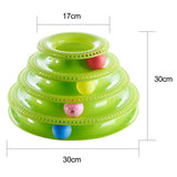 3 Levels Cat Pet Toy Cat Toys Intelligence Triple Play Disc Cat Toy Balls Cat Crazy Ball Disk Interactive Toy for IQ Traning