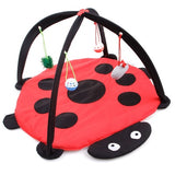 Cat toy bed cat tent that will sound Breathable green cartoon fun bell toy Pet hammock rattle cat funny toy