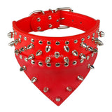 2" Wide Pet Dog Bandana Collars Leather Spiked Studded Pet Dog Collar Scarf Neckerchief  Fit For Medium Large Dogs Pitbull Boxer