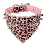 2" Wide Pet Dog Bandana Collars Leather Spiked Studded Pet Dog Collar Scarf Neckerchief  Fit For Medium Large Dogs Pitbull Boxer