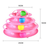3 Levels Cat Pet Toy Cat Toys Intelligence Triple Play Disc Cat Toy Balls Cat Crazy Ball Disk Interactive Toy for IQ Traning