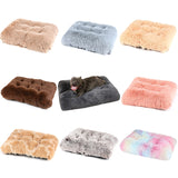 Long Plush Dog Bed Square Dog Mat Pet Cushion Blanket Soft Fleece Cat Cushion Puppy Chihuahua Sofa Mat Pad For Small Large Dogs