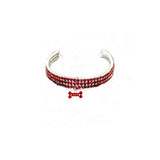 Bone-shaped Pendant Cat Dog Collar Rhinestone Inlay Dog Necklace Pet Collar Mixed Color Elastic Jewelry Collar Dog Accessories