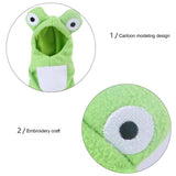 Frog Shape Cute Pet Parrot Outfit Winter Coat Warm Cozy Hooded Bird Fleece Cotton Clothes Lovely Bird Exotic Costume Style