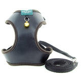 Pet Cat Harness Vest Leash Pet Adjustable Harness with Bell Walking Leash for Kitten Puppy Small Medium Dog Imitated Leather