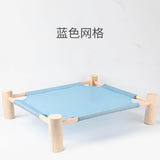 Elevated Cat Bed House Cat Hammocks Bed Wood Canvas Cat Lounge Bed for Small Rabbit Cats Dogs Durable Canvas Pet House Supplies