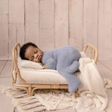 Wooden Baby Bed Portable Retro Rattan Bamboo Chair Newborn Photography Accessories for Bebe Photo Studio Baby Shoot Posing Prop