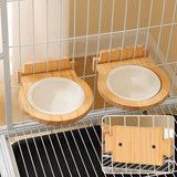 Cat Ceramic Bowl Dog Food Bowl Pet Wire Cage Removable Feeder Crate Feeding Crock Water Dish for Puppy Rabbit