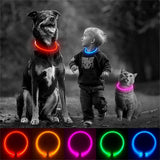 Cuttable Led Dog Collar USB Charging Glowing Ring Night Safety Avoid Car Accident Flashing Luminous Long Necklace