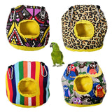 Pet Bird Parrot Cotton Owl Print Soft Warm Hanging Cage House Sleep Tent Bed Cave Nests Colored Cave-shaped Parrot Sleeping Nest