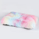 Long Plush Dog Bed Square Dog Mat Pet Cushion Blanket Soft Fleece Cat Cushion Puppy Chihuahua Sofa Mat Pad For Small Large Dogs