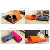 Cat Toys DIY Combination Cat Tunnel Cat Interactive Hide Seek Game Tunnel Cat Litter Mint Mouse Toy Felt Foldable Tunnel