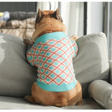 2020 Blue heart Dog sweater dog clothes  french bulldog clothes