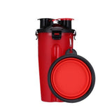 Portable 2 in 1 Pet Folding Water Bottle Food Container With Folding Silicone Pet Bowl Outdoor Travel Dog Cat Feeder Cup Bowl